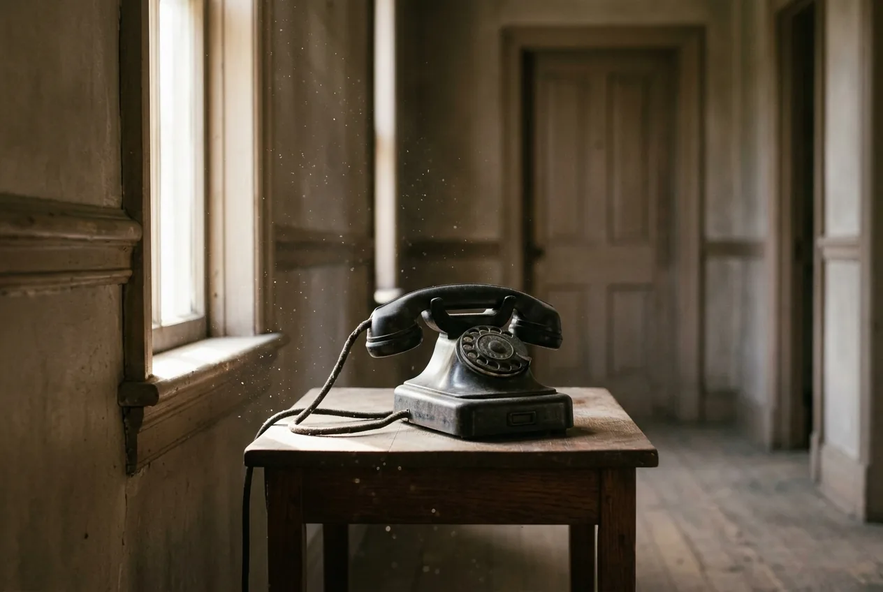 A telephone on a hall table in an empty house